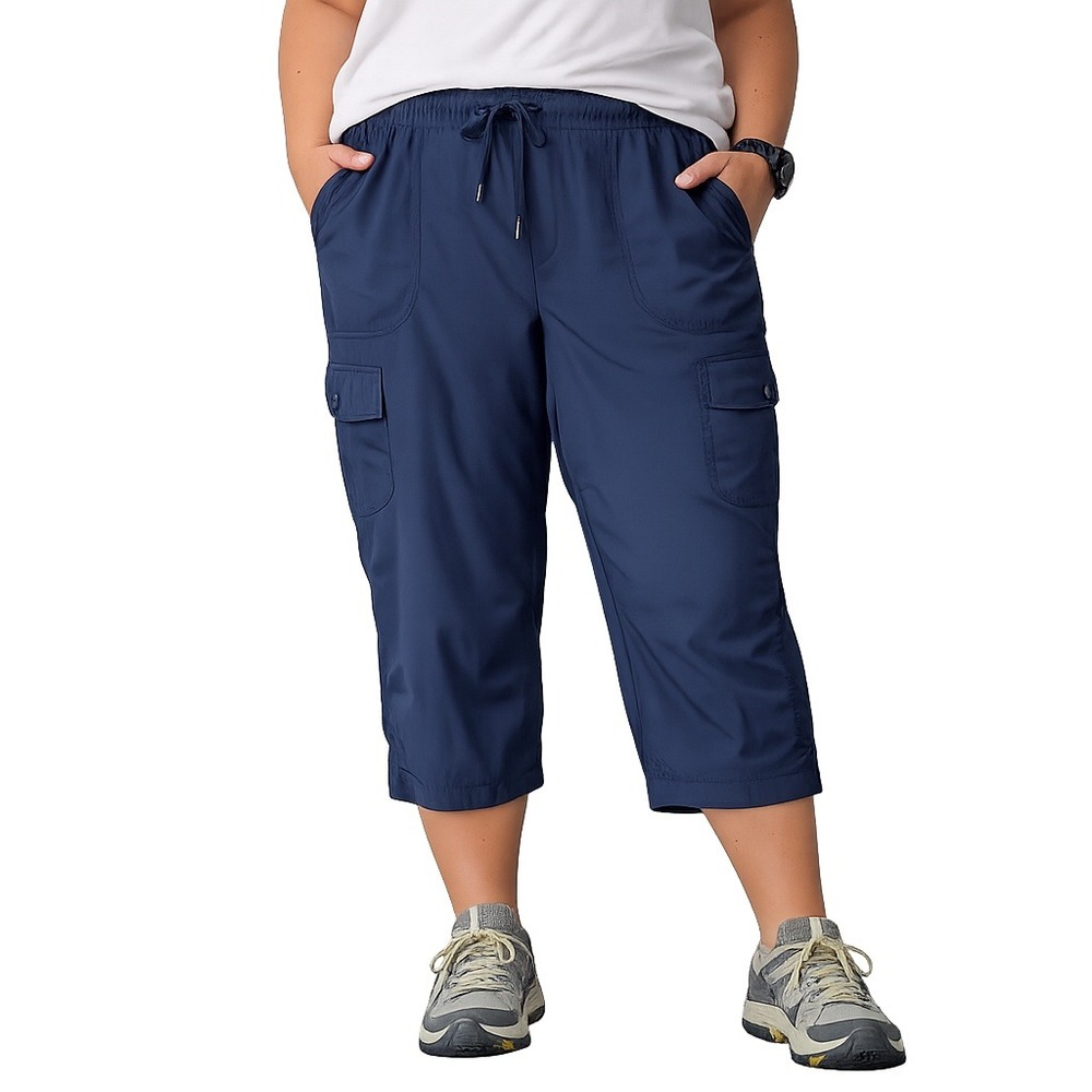 L.L.Bean Vista Camp Crop Pants 3X Blue UPF 50+ Quick Dry Cargo Hiking Travel